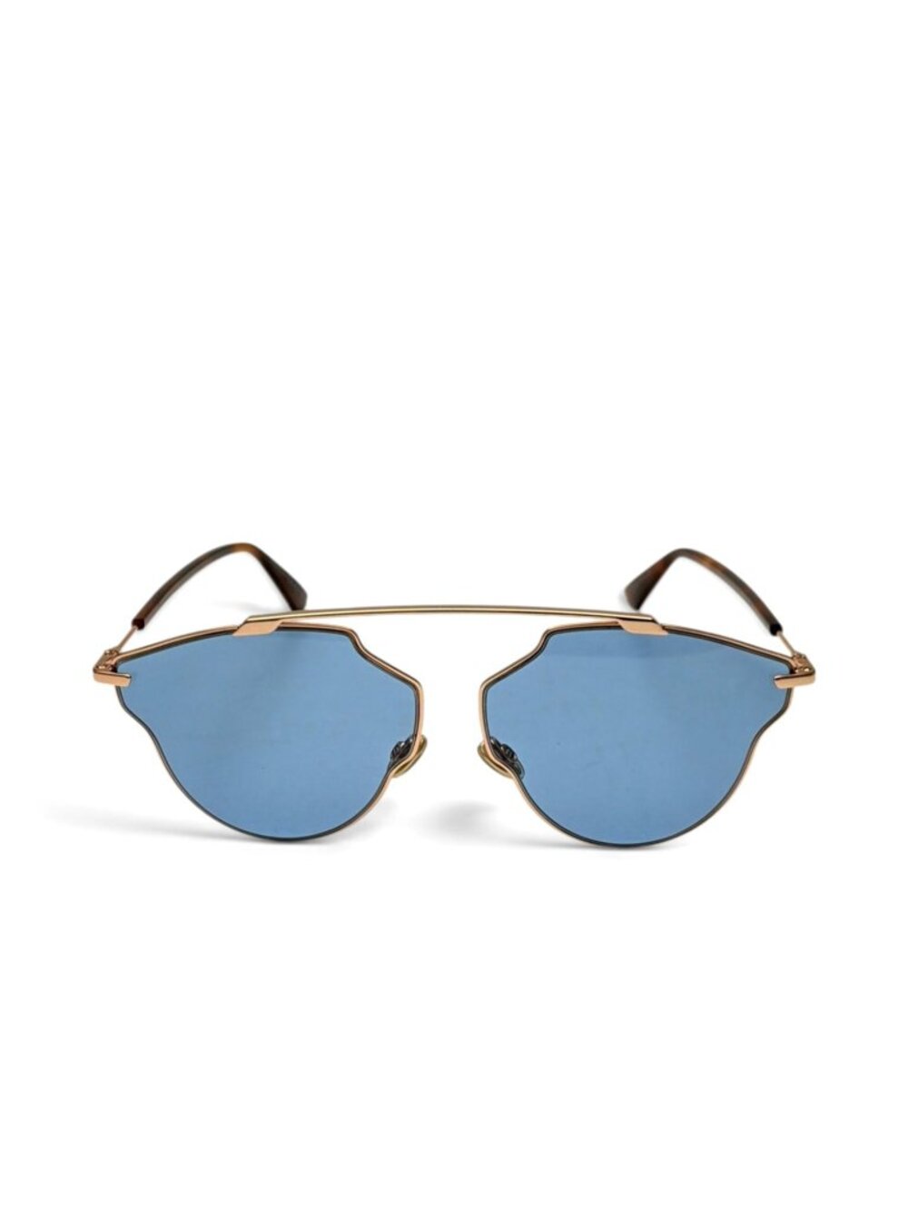 CHRISTIAN DIOR SoRealPop Gold-Tone Metal Blue Tinted Aviator Sunglasses